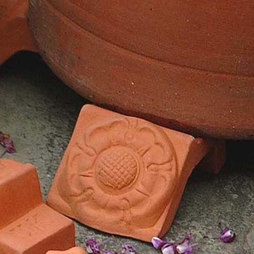 Tudor Rose Pot Feet Handmade UK Terracotta Production