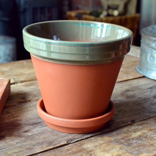 Glazed Coloured Flower Pots Handmade UK Terracotta Production