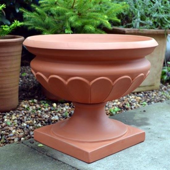Terracotta Garden Urn with Pedestal Base Hand