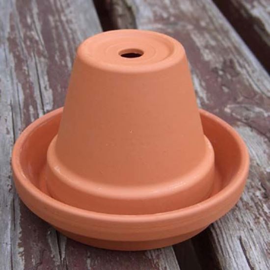 Picture of Mini-Flower Pot Terracotta Ashtray (8cm pot) (with unglazed saucer)