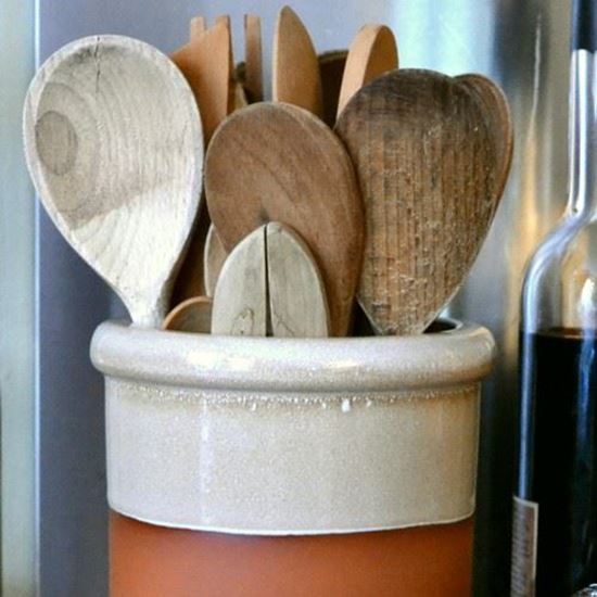 Glazed Round Utensil Holder Handmade UK