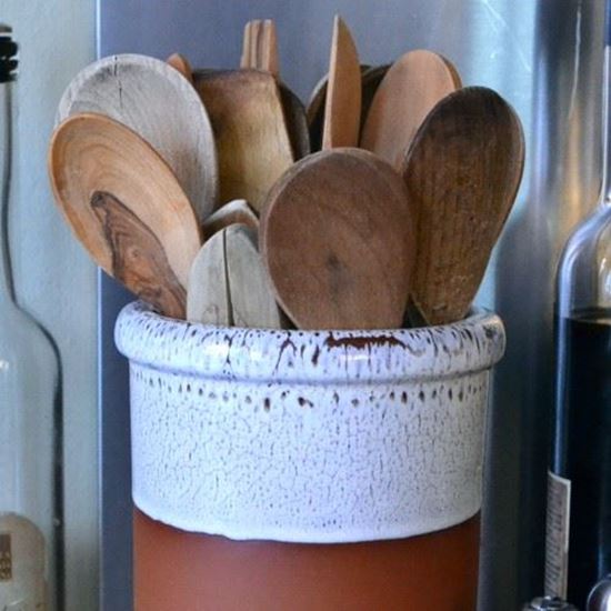 Glazed Round Utensil Holder Handmade UK