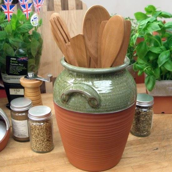 Glazed & Unglazed Panella Utensil Holders Handmade UK Terracotta Production