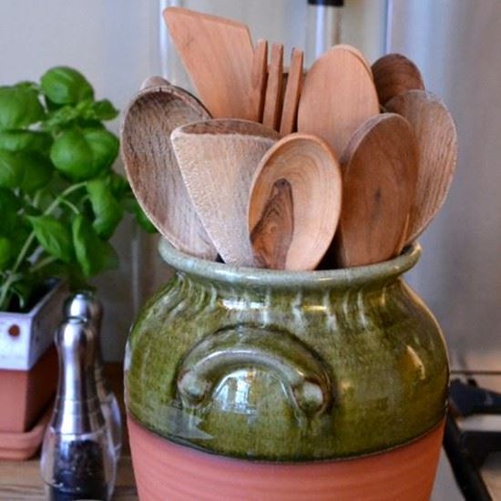 Glazed & Unglazed Panella Utensil Holders Hand