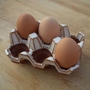 Picture of Pottery Egg Rack | 6 Eggs - Oatmeal Glaze