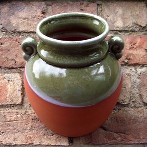 Picture of Classical Urn Wall Planters with Green Glaze