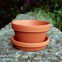 Picture of Half Flower Pot & saucers | 13cm x 7.5cm - pack of 10  [HF13/S13]