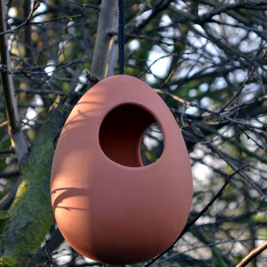 Picture of Terracotta Egg Hanging Bird Feeder