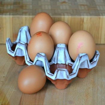 Picture of Ceramic Egg Holder | 6 Eggs - Oyster Glaze