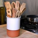 Picture of Utensil Pot - Terracotta with White Glaze