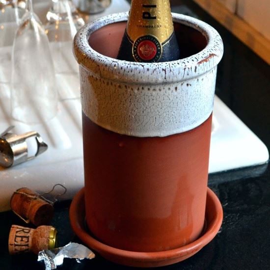 Round Terracotta Wine Cooler Handmade UK