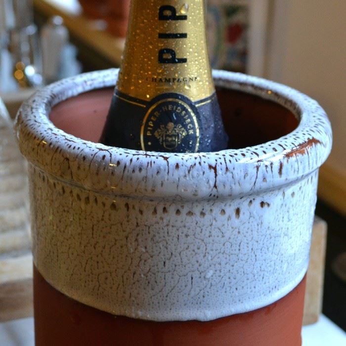 Round Terracotta Wine Cooler Handmade UK