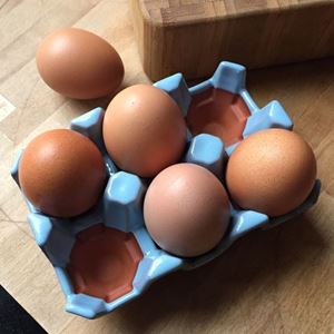 Picture of Ceramic Egg Tray with Pale Blue Glaze | 6 Eggs