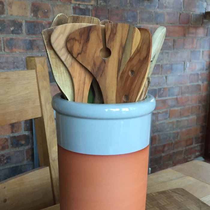 Glazed Round Utensil Holder Handmade UK