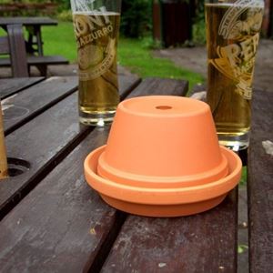 Picture of Half Flower Pot Ashtray with Unglazed Saucer