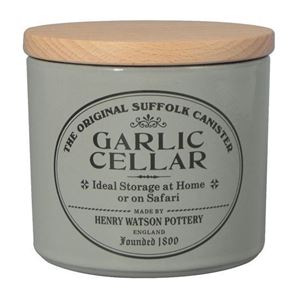 Picture of Large Garlic Pot - Dove Grey - Made in England - Henry Watson